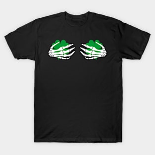 Lucky Skeleton Hands Boob St Patricks Day Skeleton Hands T-Shirt